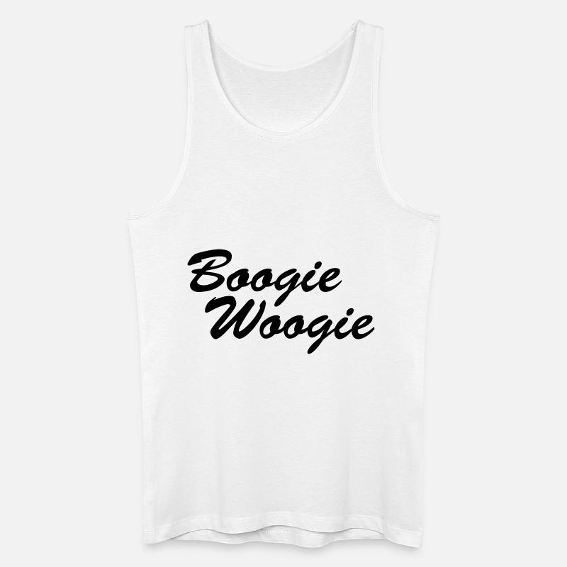 Boogie Woogie Schriftzug - Männer Bio Tank Top - Weiß