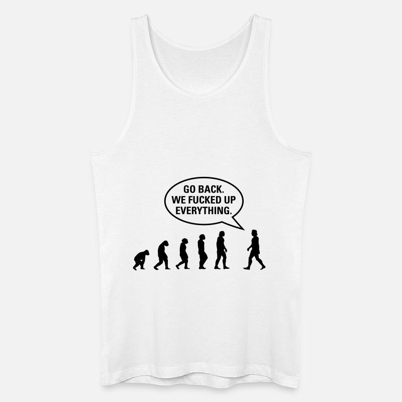 Fucked up Evolution - Männer Bio Tank Top - Weiß
