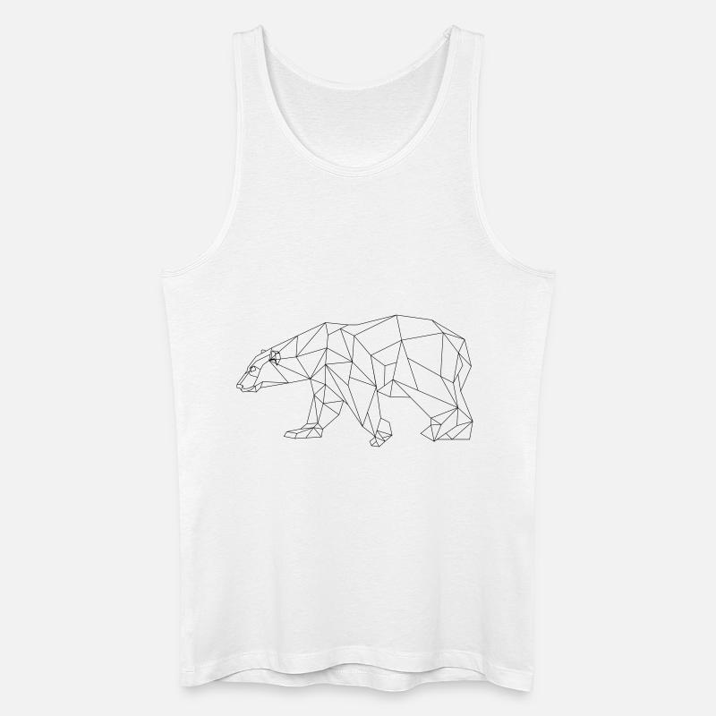 Polygon Eisbär - Männer Bio Tank Top - Weiß