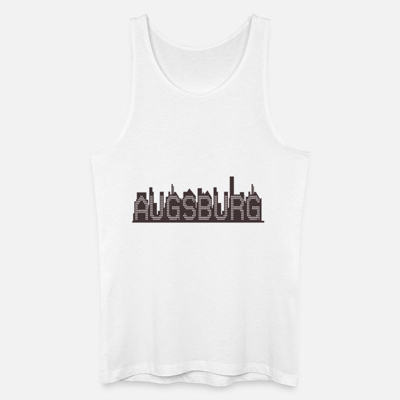 Skyline Augsburg - Männer Bio Tank Top - Weiß