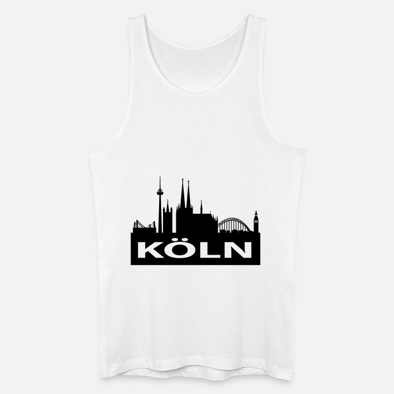 Skyline Köln - Kölner Dom - Männer Bio Tank Top - Weiß