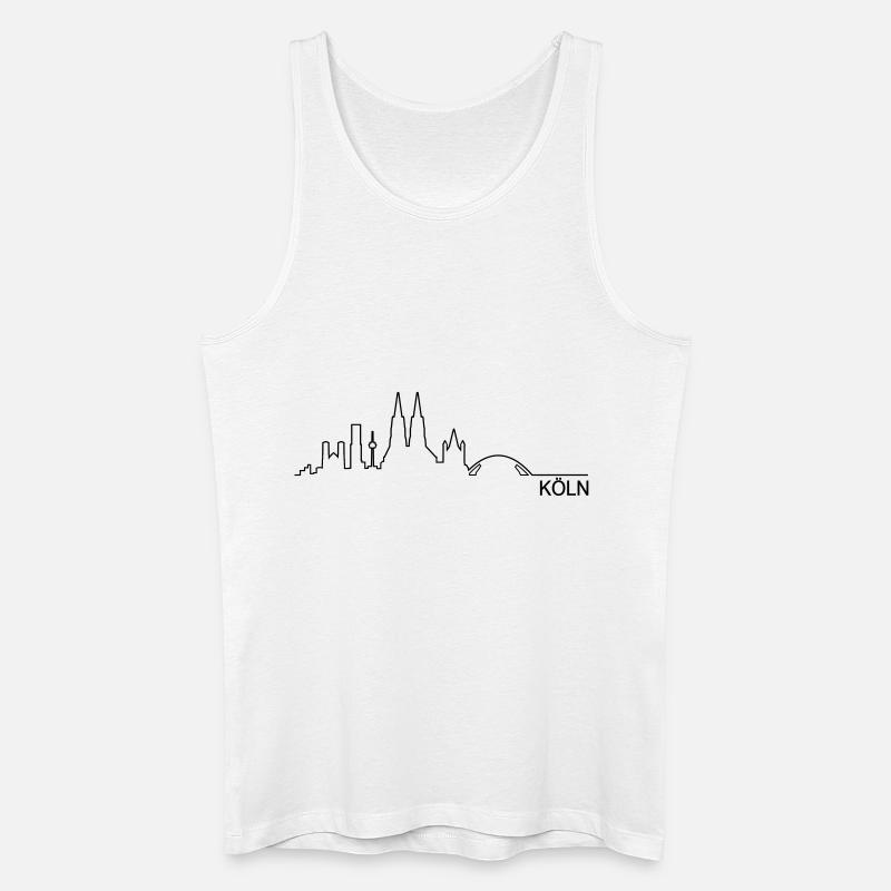 Skyline Köln Linie - Männer Bio Tank Top - Weiß