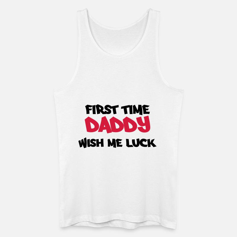 First time Daddy - Männer Bio Tank Top - Weiß