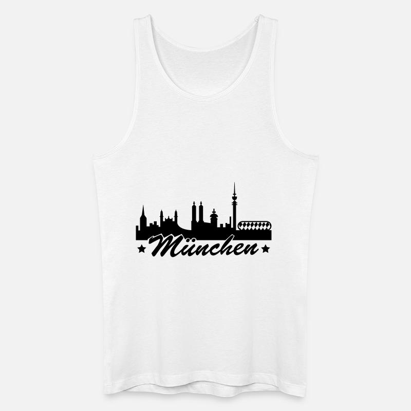 muenchen - Männer Bio Tank Top - Weiß