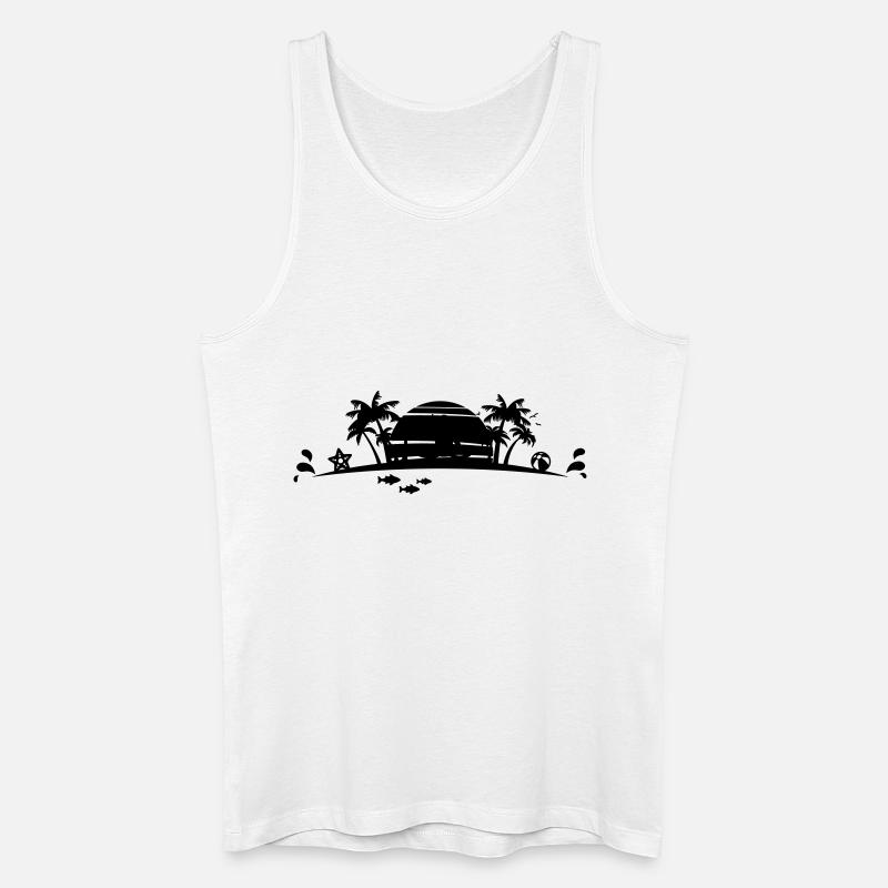 Sommer - Palmen Strand - Männer Bio Tank Top - Weiß
