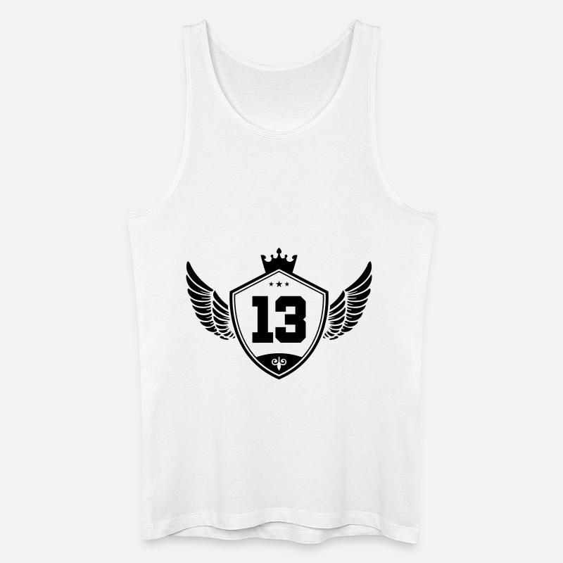 13 wappen krone - Männer Bio Tank Top - Weiß