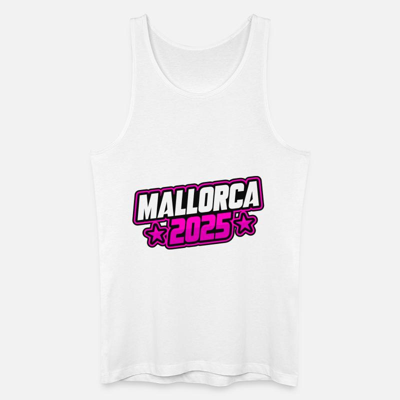 Mallorca 2025 Spruch - Männer Bio Tank Top - Weiß