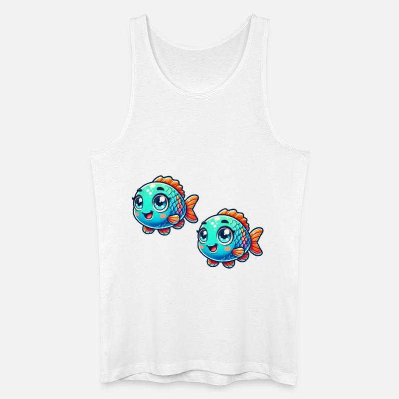 fisch comic 2 - Männer Bio Tank Top - Weiß