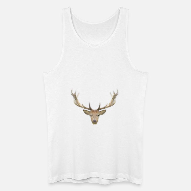 Low Poly Hirsch - Männer Bio Tank Top - Weiß