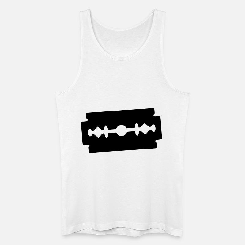 Rasierklinge Symbol - Männer Bio Tank Top - Weiß