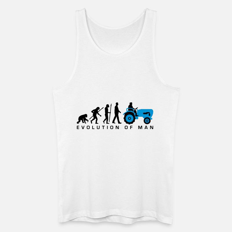 evolution_bauer_mit_traktor_032013_a_2c - Men’s Organic Tank Top - white