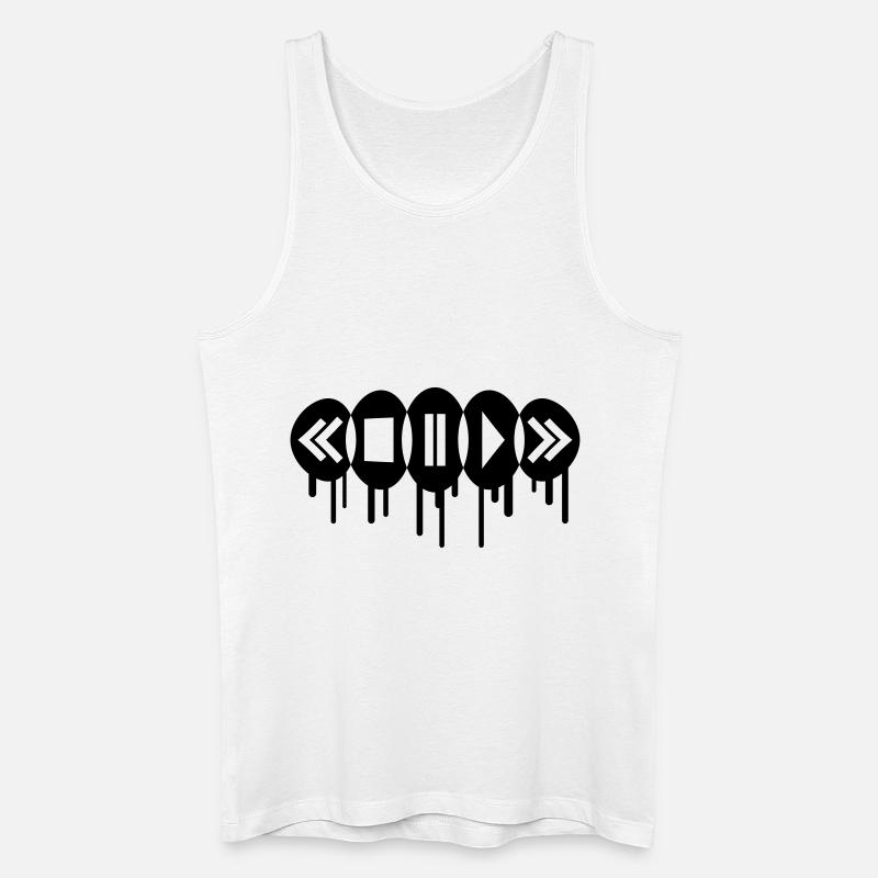 Music Player Graffiti Logo - Männer Bio Tank Top - Weiß