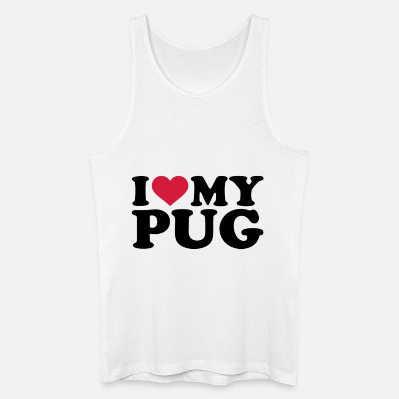 Mops - Männer Bio Tank Top - Weiß