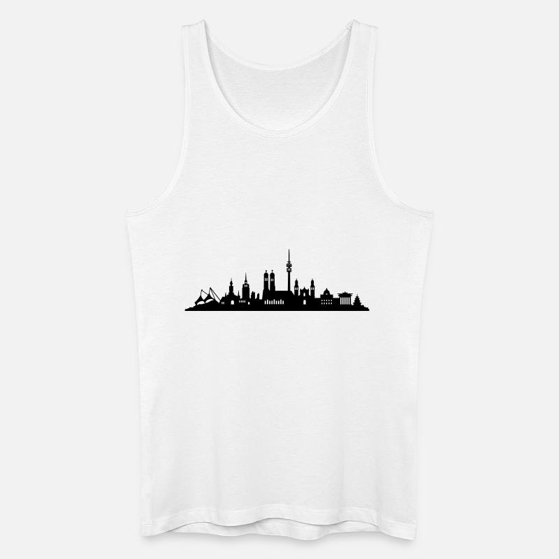 Skyline München - Männer Bio Tank Top - Weiß