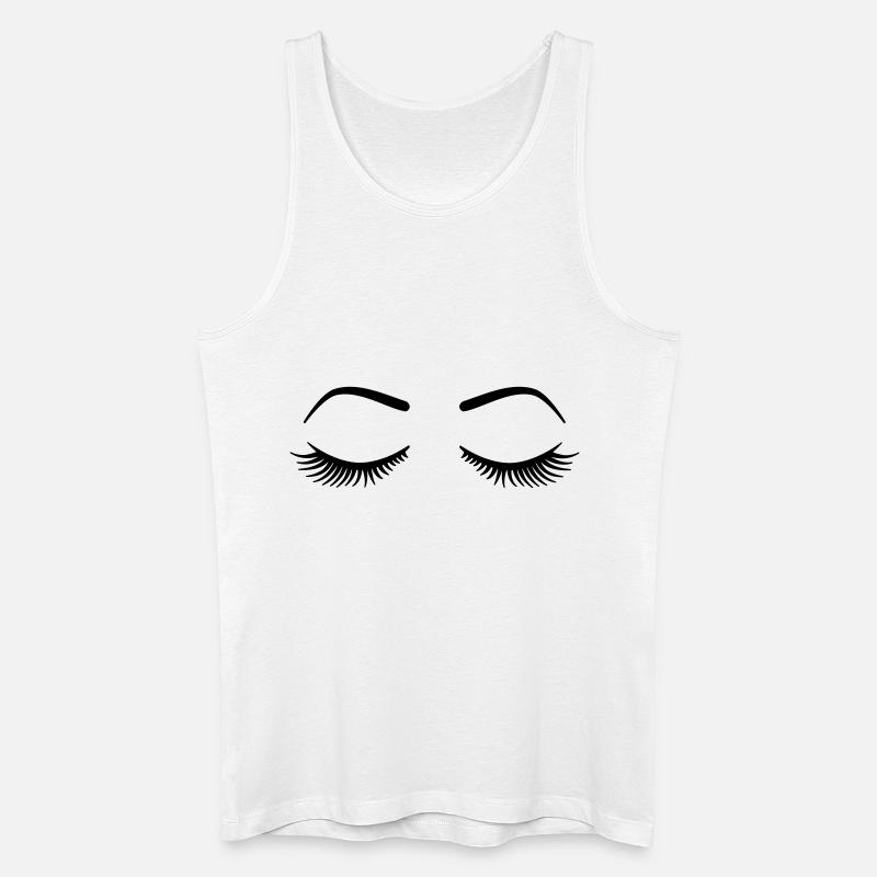 Wimpern - Männer Bio Tank Top - Weiß