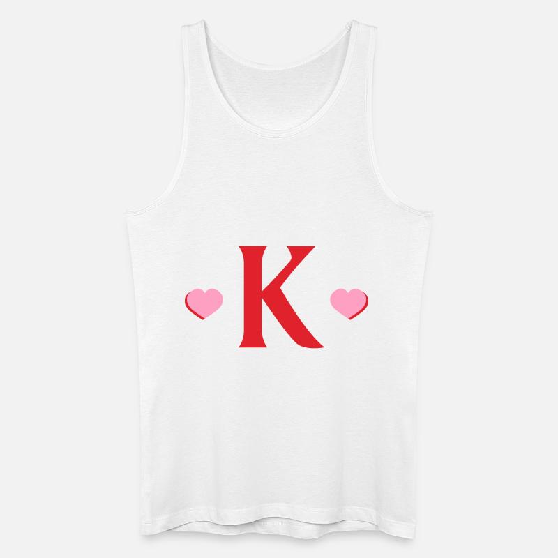 Buchstabe k rote Herzen - Männer Bio Tank Top - Weiß