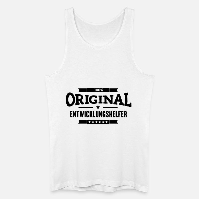 100% Entwicklungshelfer - Männer Bio Tank Top - Weiß