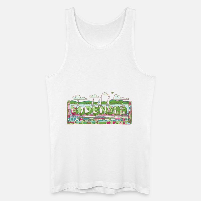 Bodensee - Männer Bio Tank Top - Weiß
