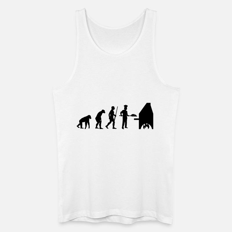 Pizzabäcker Evolution - Männer Bio Tank Top - Weiß