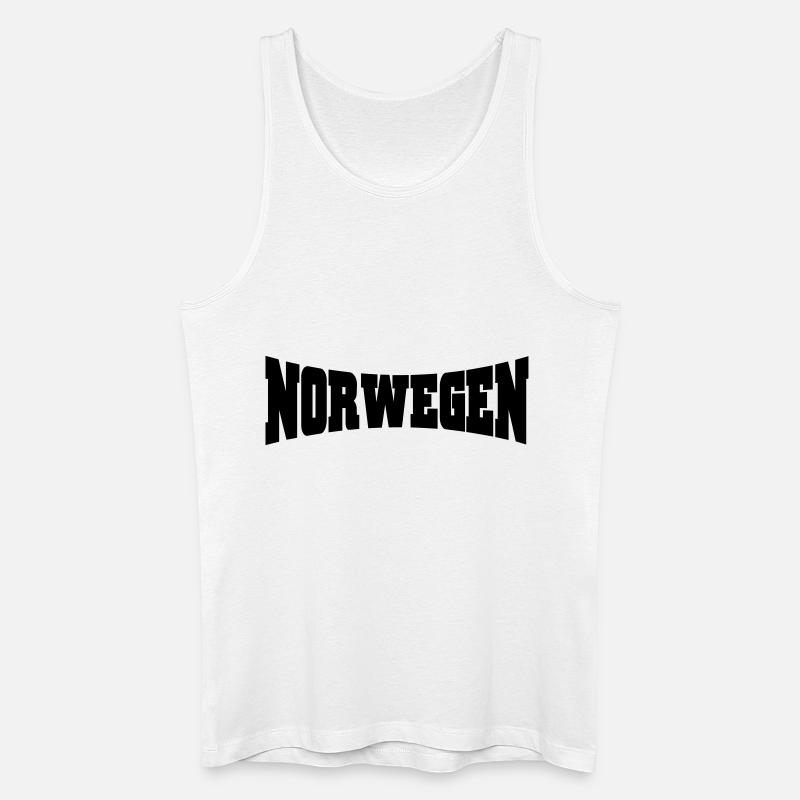 Norwegen Schriftzug - Männer Bio Tank Top - Weiß