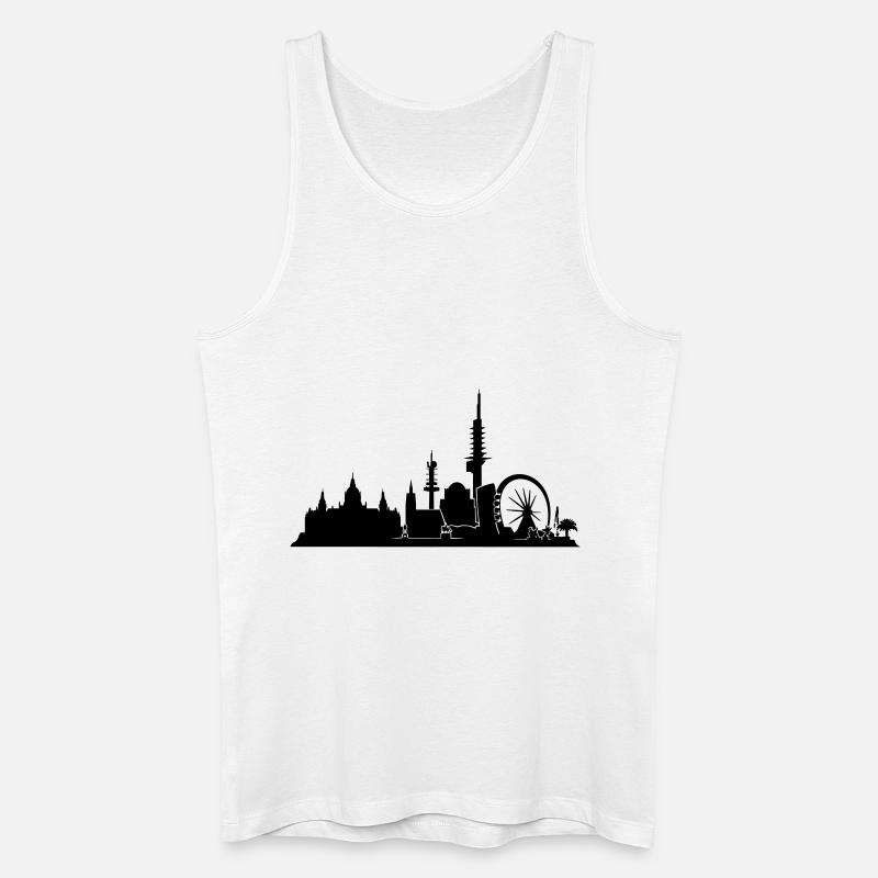 Hannover // Skyline // Silhouette // Skylineshirt - Männer Bio Tank Top - Weiß