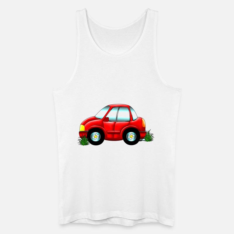 Rotes Auto - Männer Bio Tank Top - Weiß