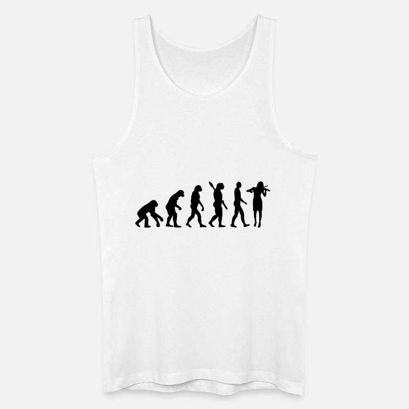 Evolution Violin Fiddle - Men’s Organic Tank Top - white