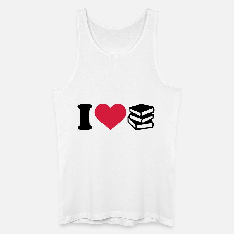 Bücher - Männer Bio Tank Top - Weiß