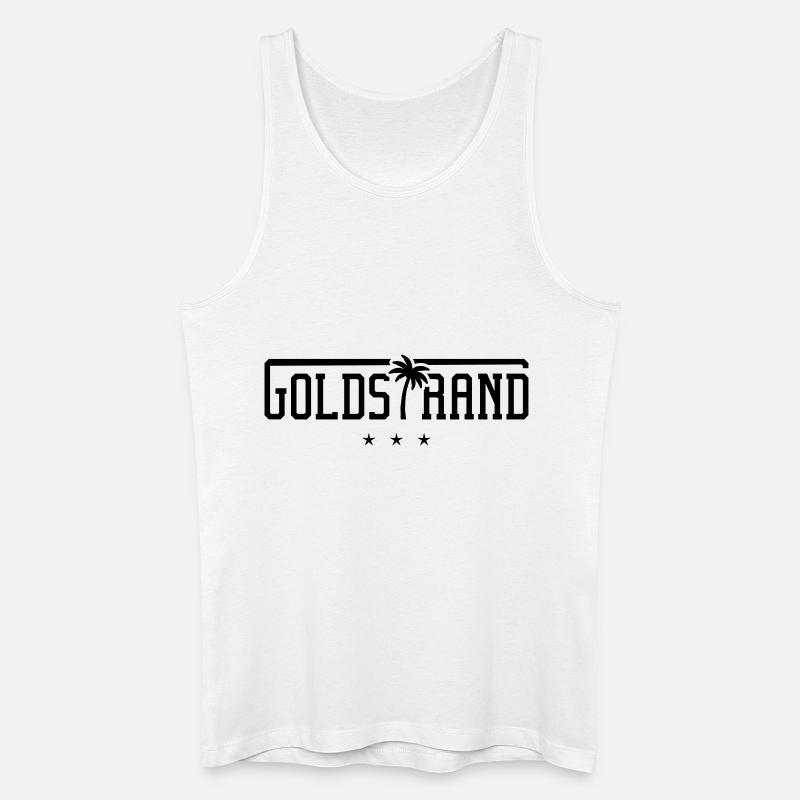 goldstrand palm - Männer Bio Tank Top - Weiß
