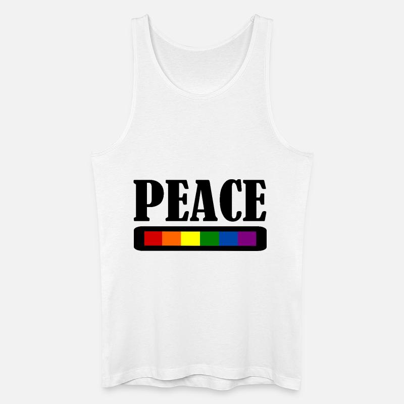 Peace Peacezeichen - Männer Bio Tank Top - Weiß
