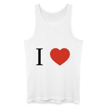 I Love - Débardeur bio Homme - blanc - Devant