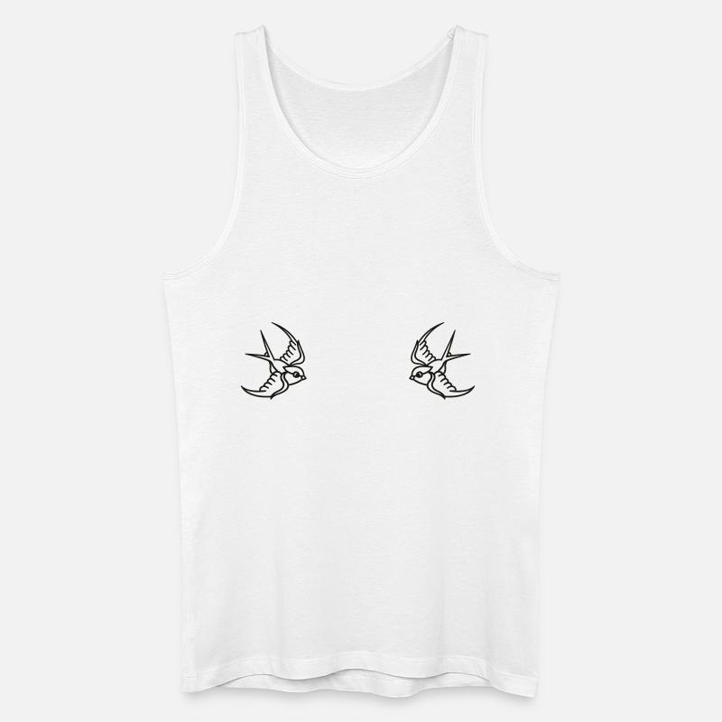 Swallows Shoulder black - Männer Bio Tank Top - Weiß