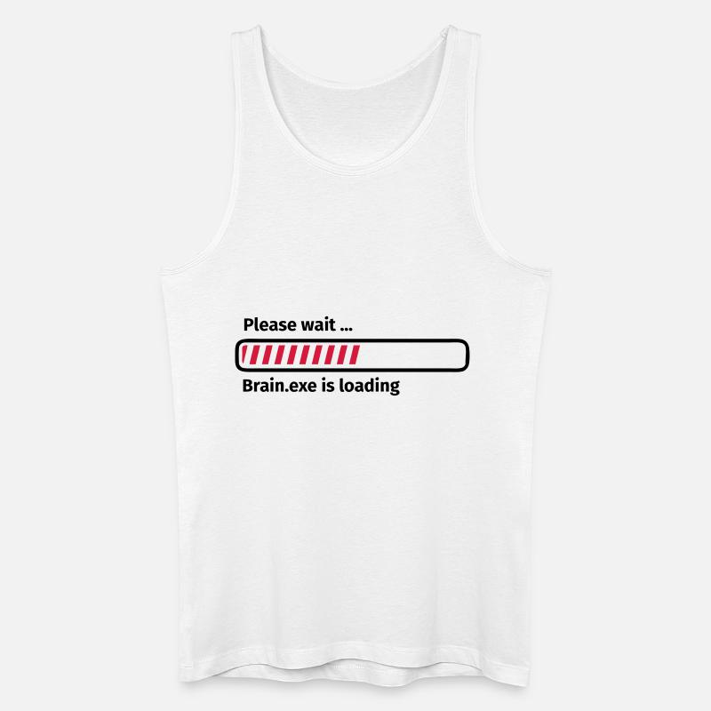 Please wait brain.exe is loading - Männer Bio Tank Top - Weiß