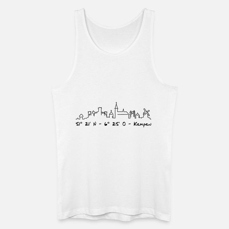 Kempen Skyline gemalt - Männer Bio Tank Top - Weiß