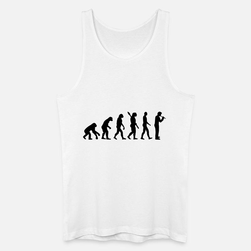 Evolution Flûte - Débardeur bio Homme - blanc