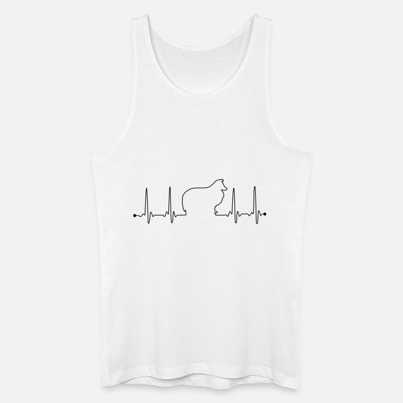 Sheltie Herzfrequenz - Männer Bio Tank Top - Weiß