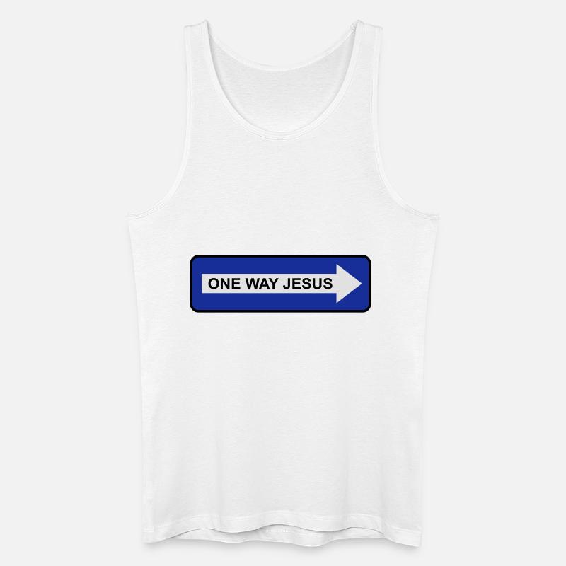 One Way Jesus - Männer Bio Tank Top - Weiß