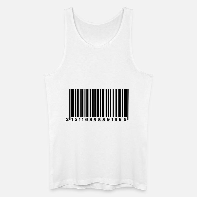 Barcode verschlüsselt - Männer Bio Tank Top - Weiß