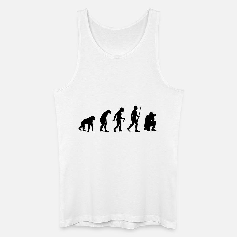 Photographer evolution - Männer Bio Tank Top - Weiß