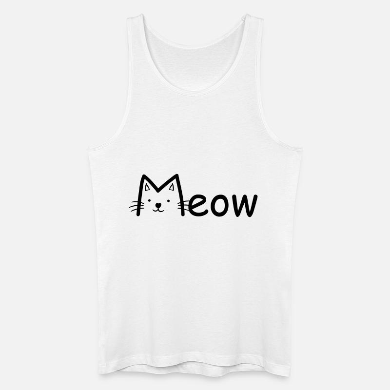Cat - Männer Bio Tank Top - Weiß