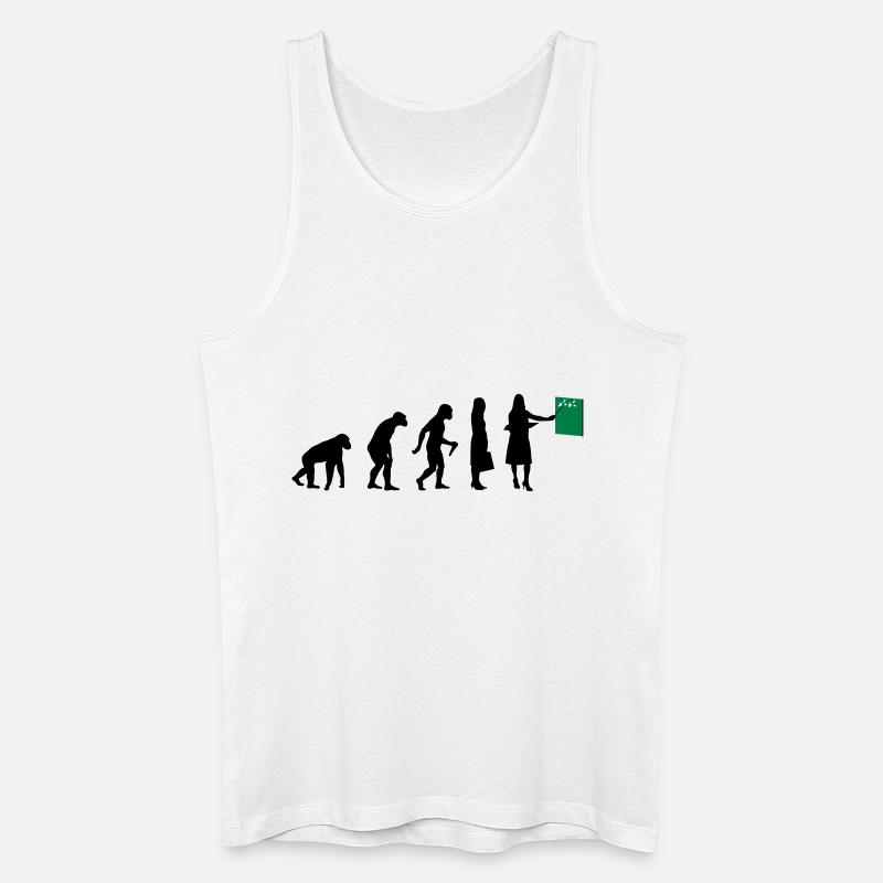 Lehrer Evolution - Männer Bio Tank Top - Weiß