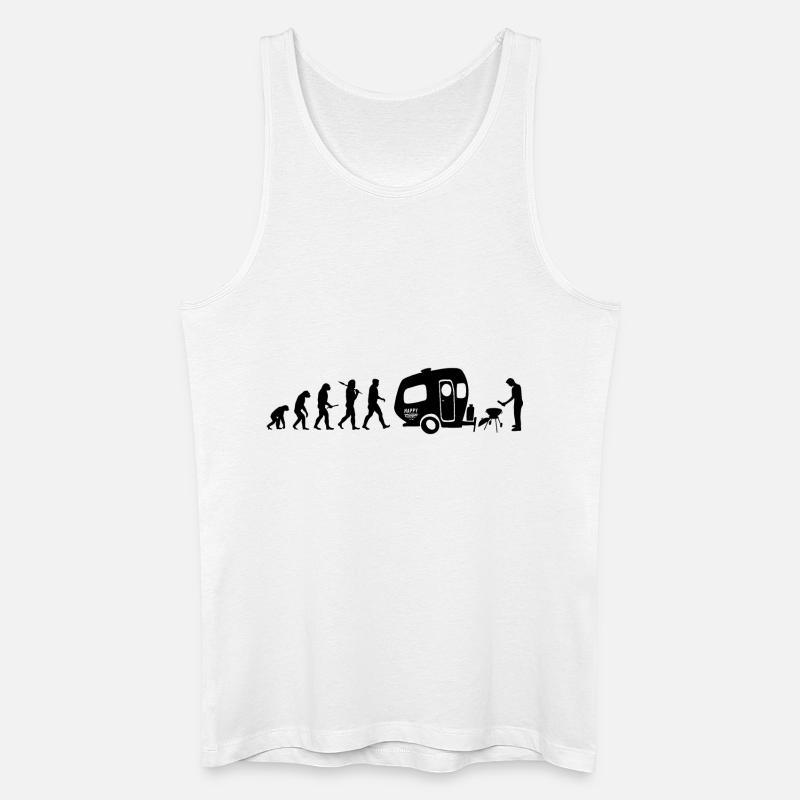 happy_evolution_camper - Männer Bio Tank Top - Weiß