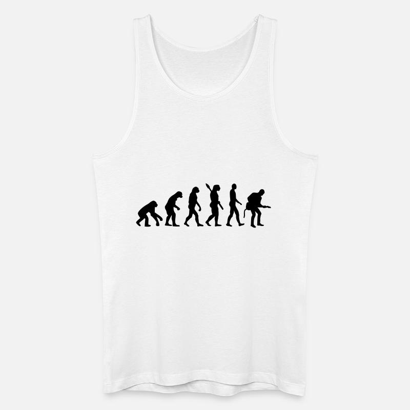 Evolution Rock Musiker - Männer Bio Tank Top - Weiß