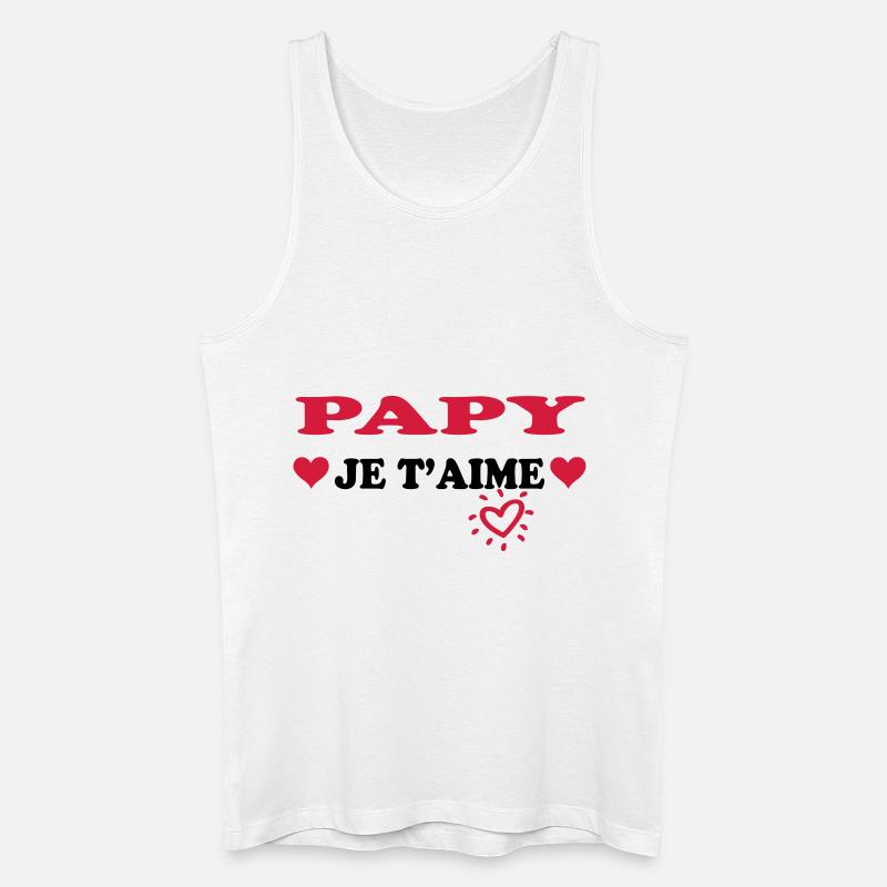 Papy je t'aime - Männer Bio Tank Top - Weiß