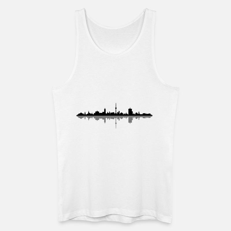 Skyline - Stuttgart - Männer Bio Tank Top - Weiß