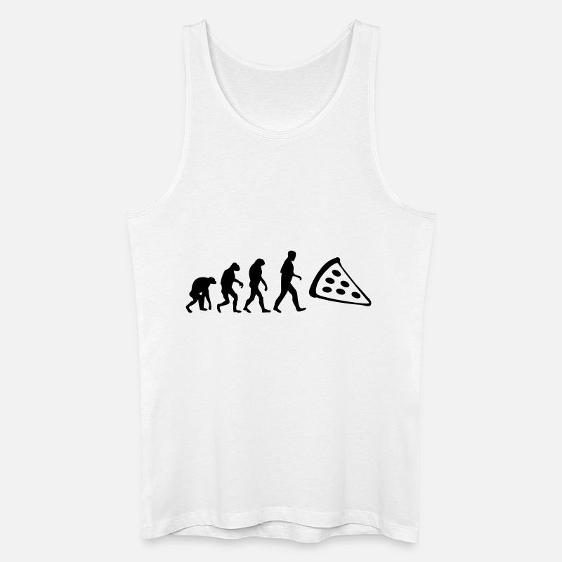 pizza evolution - Männer Bio Tank Top - Weiß