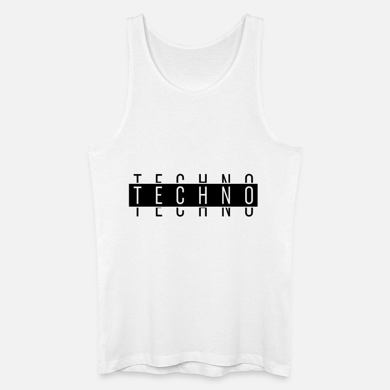 TECHNO TECHNO TECHNO - Männer Bio Tank Top - Weiß