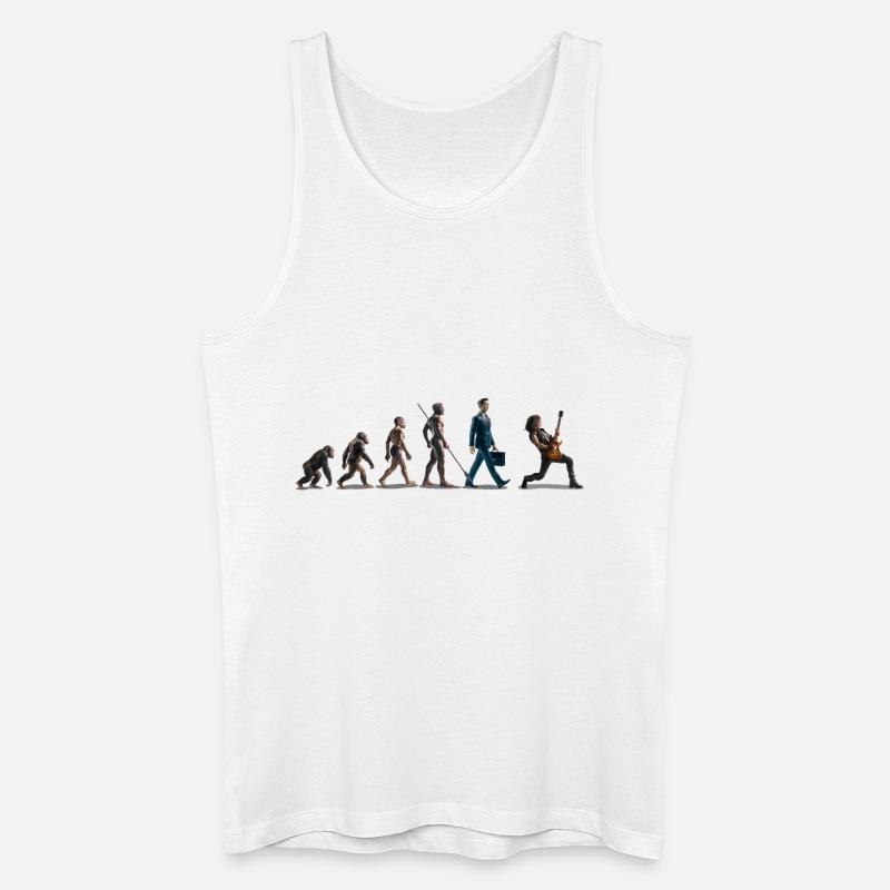 Evolution Guitar Player - Männer Bio Tank Top - Weiß