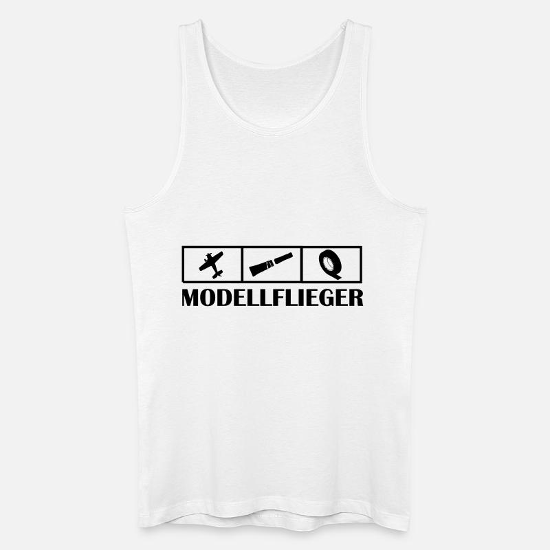 Modellflieger_leben - Männer Bio Tank Top - Weiß