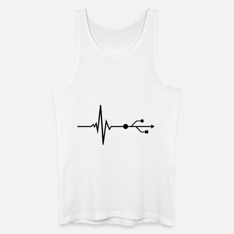 USB - DJ - Puls - Beat - Männer Bio Tank Top - Weiß
